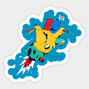 glove illustration Sticker